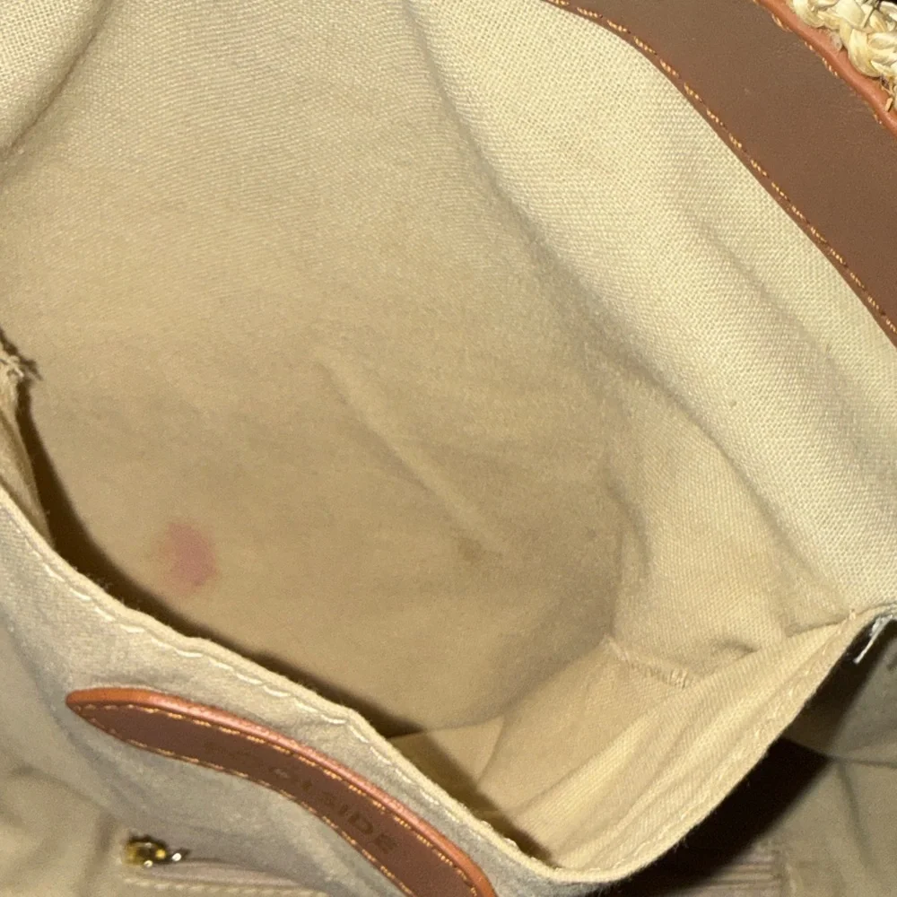 Chic Tan Woven Tote with Brown Accents - Picture 6 of 11